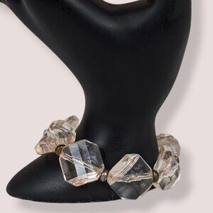 (2/$20) Pink Faceted Square Stretch Bracelet